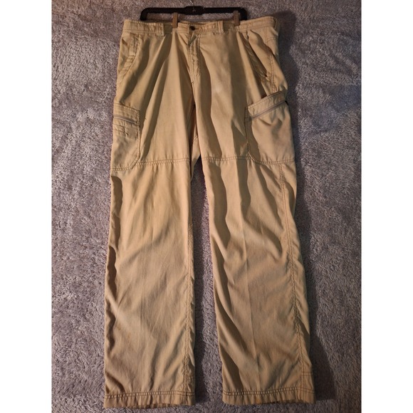 Exofficio Men's Cargo Pants 38x32 Khaki Beige Outdoor Casual Work Utility Pants - Picture 1 of 11